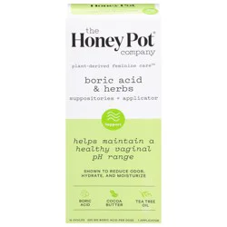 The Honey Pot Company Boric Acid & Herbs Suppositories + Applicator 1 ea
