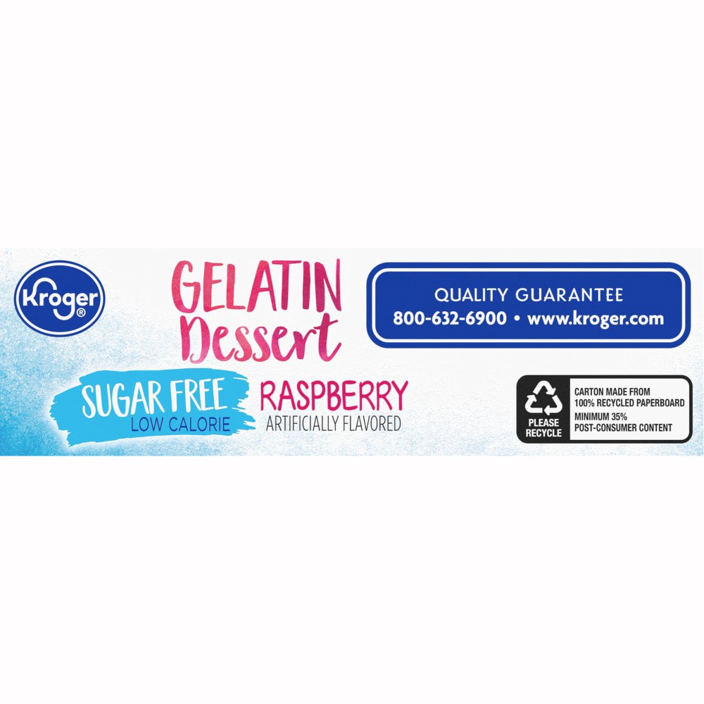 slide 3 of 6, Kroger Sugar Free Raspberry Gelatin Dessert Mix, 0.37 oz