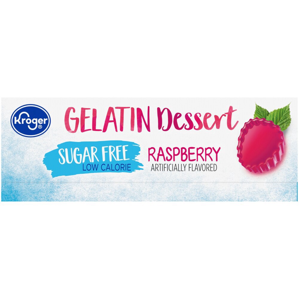 slide 2 of 6, Kroger Sugar Free Raspberry Gelatin Dessert Mix, 0.37 oz