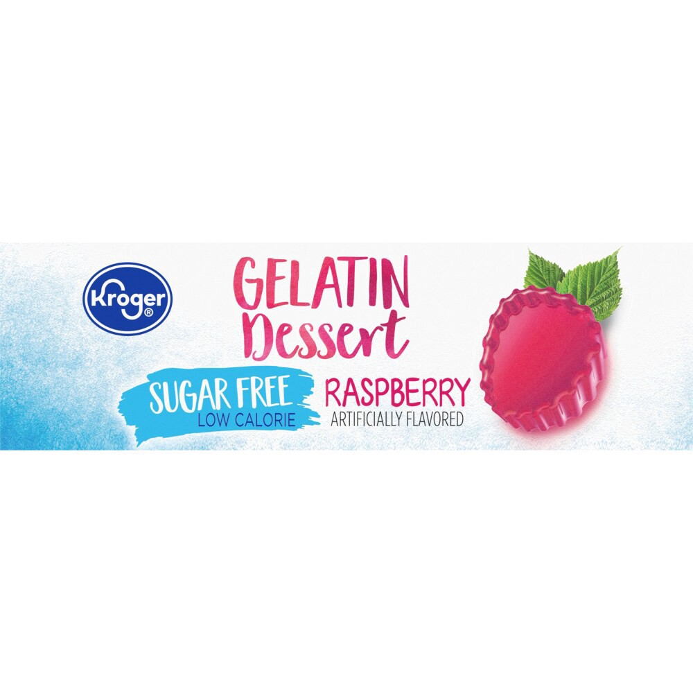 slide 5 of 6, Kroger Sugar Free Raspberry Gelatin Dessert Mix, 0.37 oz