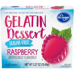 Kroger Sugar Free Raspberry Gelatin Dessert Mix - 0.37 oz