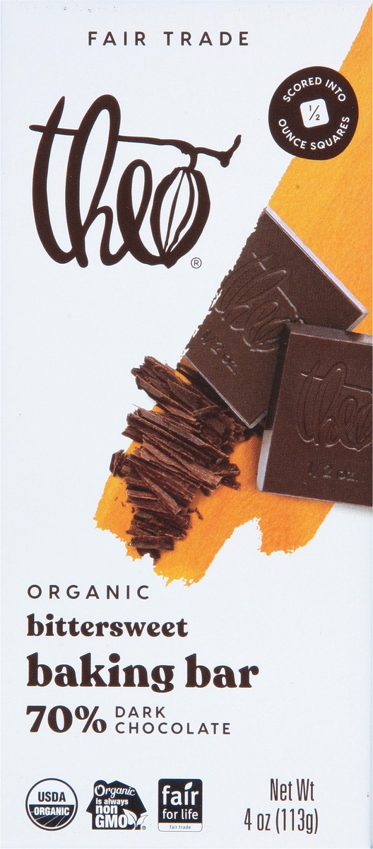 slide 9 of 13, Theo 70% Organic Bittersweet Bittersweet Dark Chocolate 4 oz, 4 oz