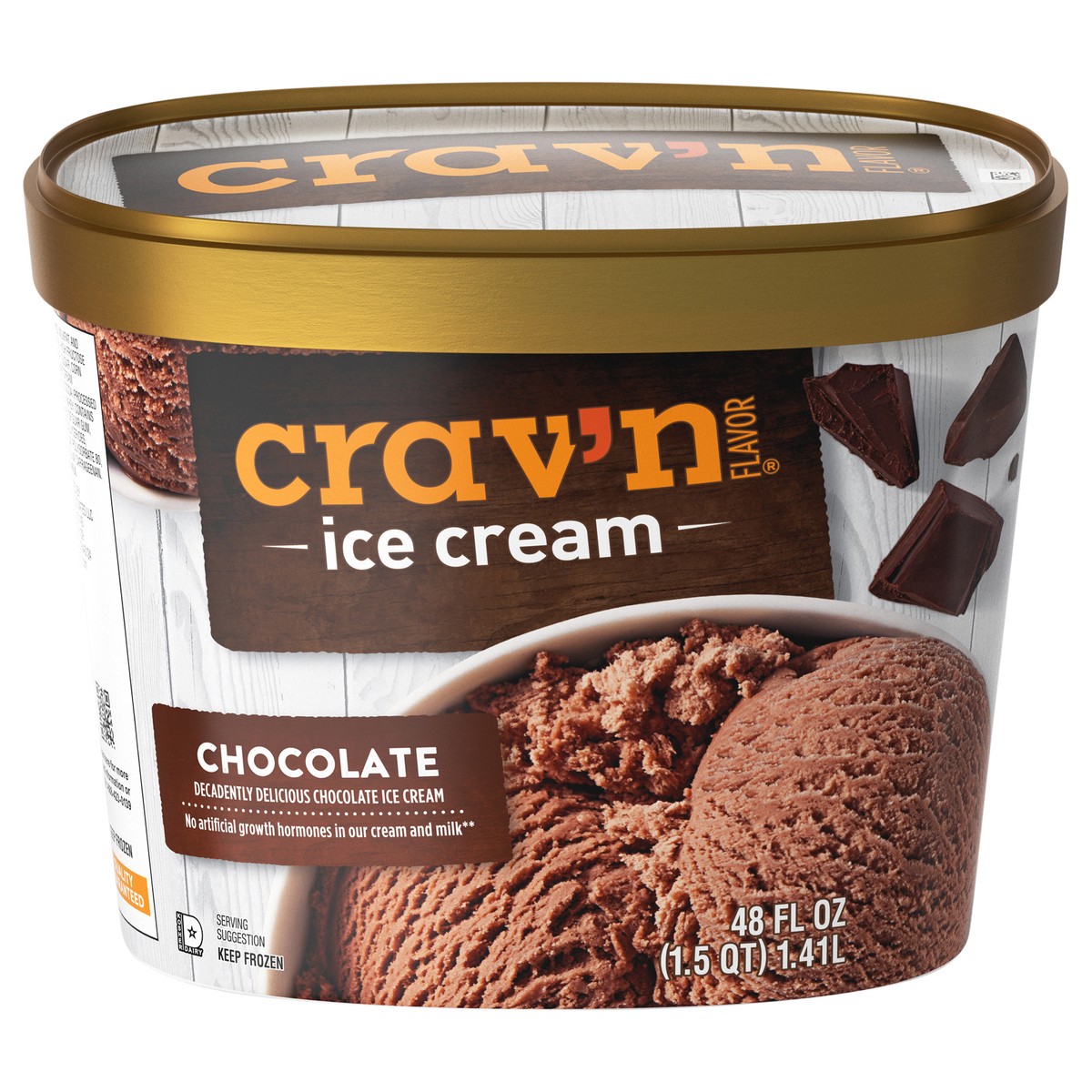 slide 4 of 4, Crav'n Crav'n Ice Cream - Chocolate, 48 fl oz