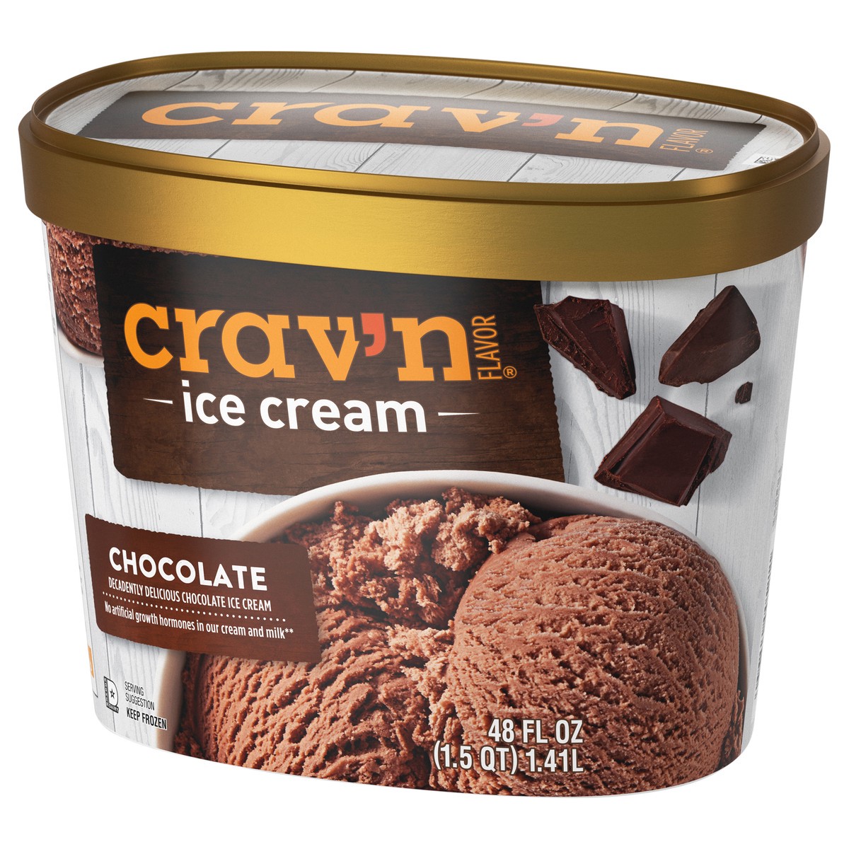 slide 3 of 4, Crav'n Crav'n Ice Cream - Chocolate, 48 fl oz