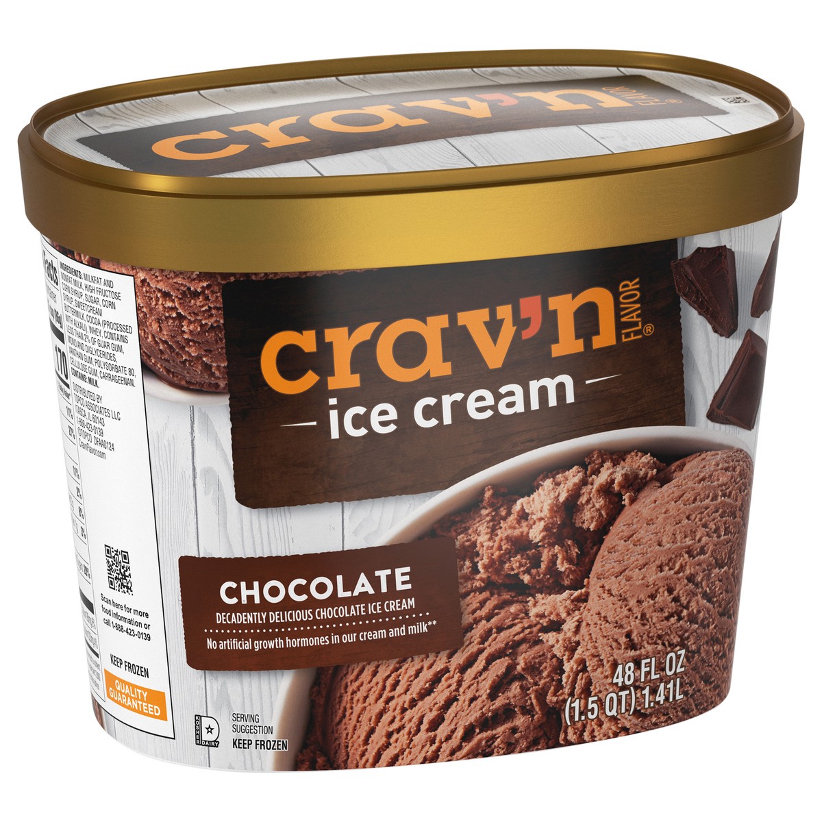 slide 2 of 4, Crav'n Crav'n Ice Cream - Chocolate, 48 fl oz