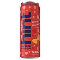Hint Peach Raspberry Sparkling Water with Electrolytes - 12 oz