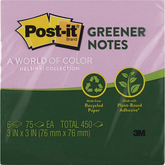 slide 1 of 1, Post-it Greener Notes, 3 in x 3 in