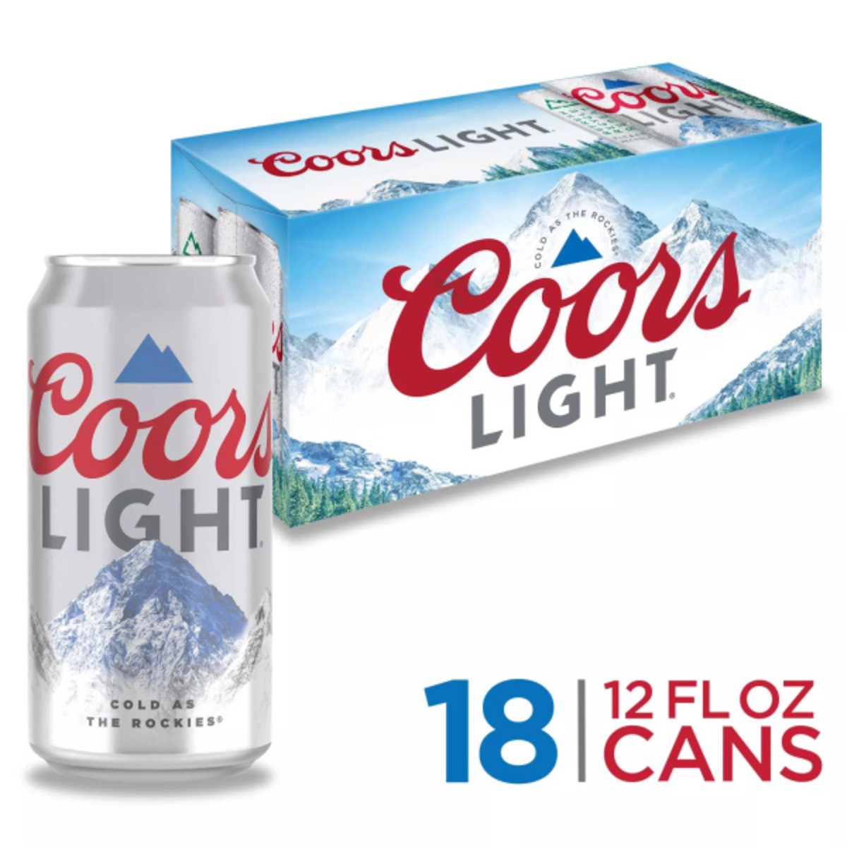 slide 1 of 3, Coors Light American style Light Lager Beer, 18 oz