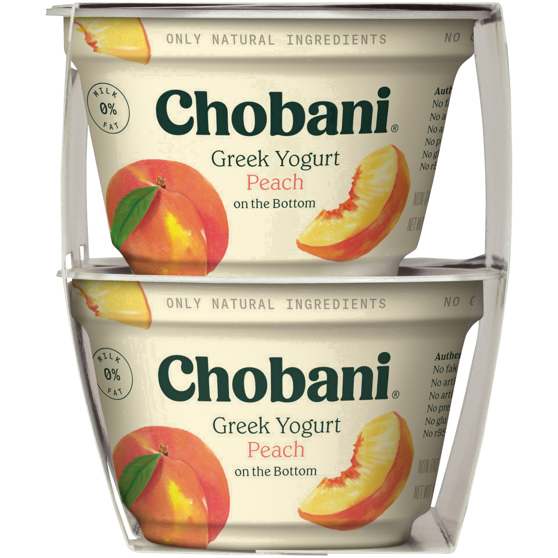 slide 30 of 40, Chobani Peach on the Bottom Nonfat Greek Yogurt - 4ct/5.3oz Cups, 4 ct; 5.3 oz