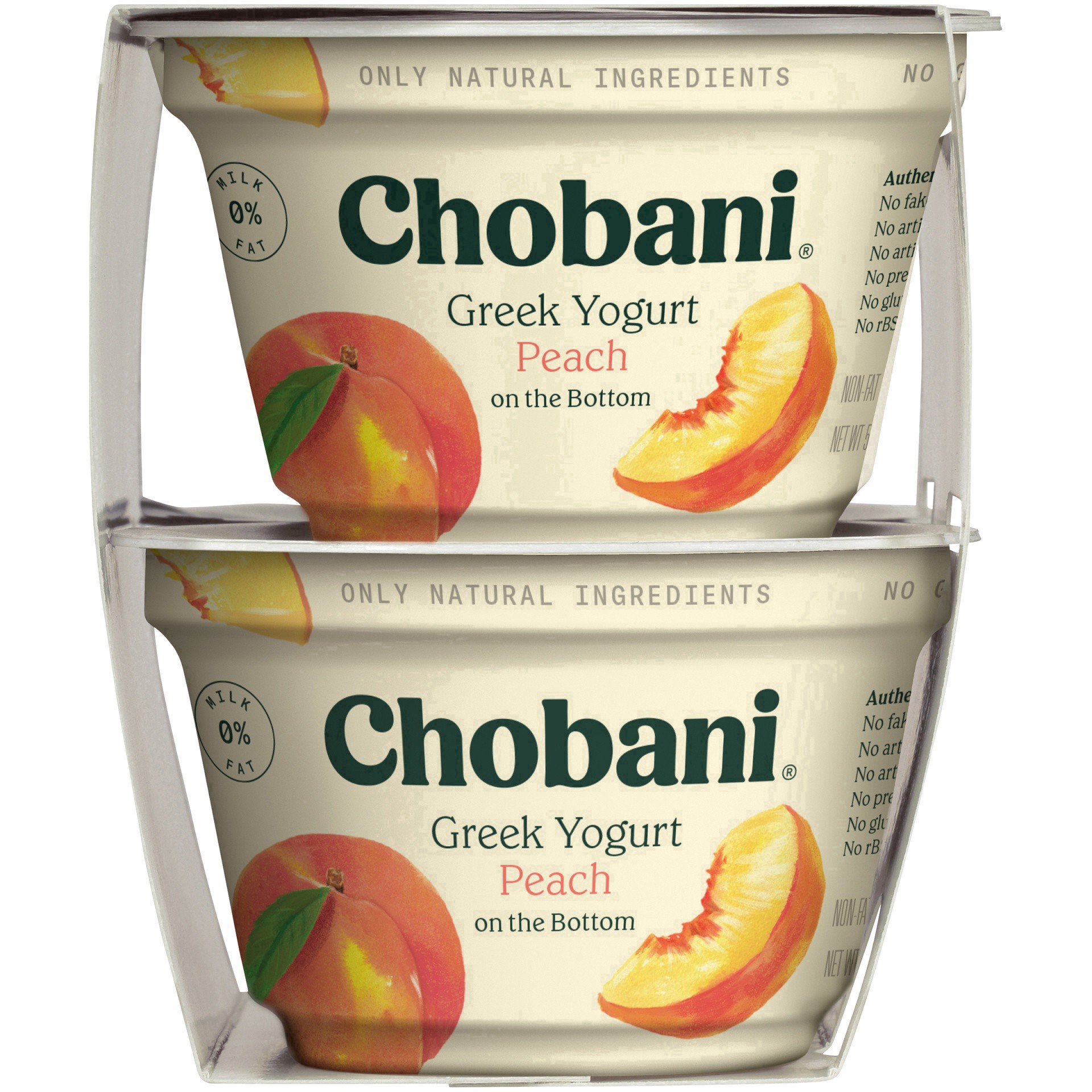 slide 32 of 40, Chobani Peach on the Bottom Nonfat Greek Yogurt - 4ct/5.3oz Cups, 4 ct; 5.3 oz