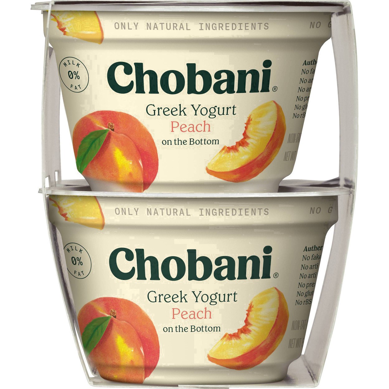 slide 34 of 40, Chobani Peach on the Bottom Nonfat Greek Yogurt - 4ct/5.3oz Cups, 4 ct; 5.3 oz