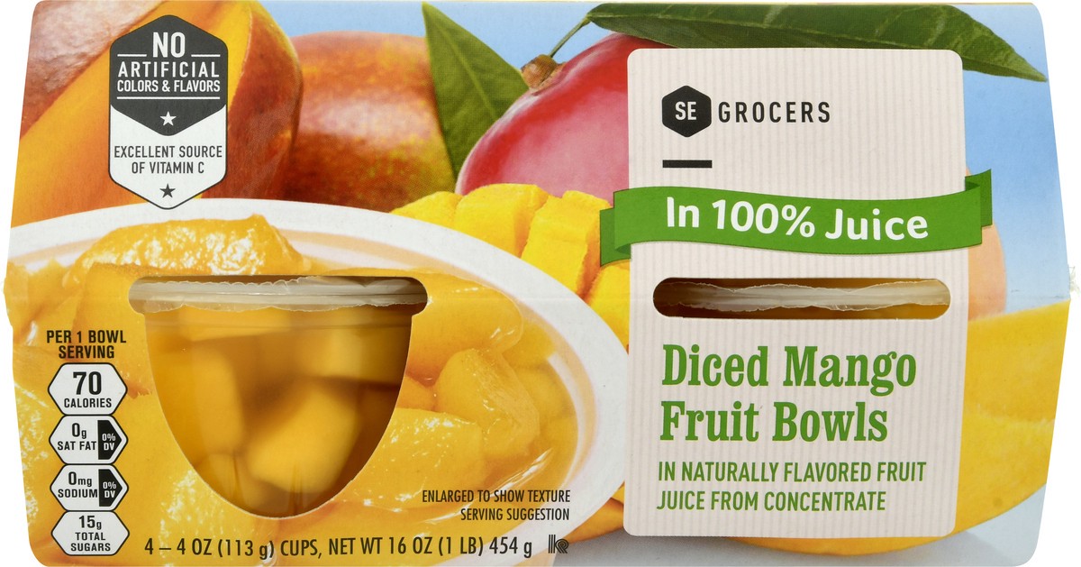 slide 13 of 13, Se Grocers Dcd Mango In Jc Bwl, 4 ct