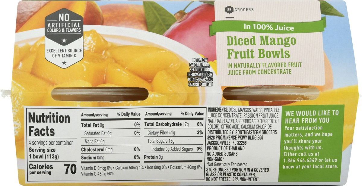 slide 11 of 13, Se Grocers Dcd Mango In Jc Bwl, 4 ct