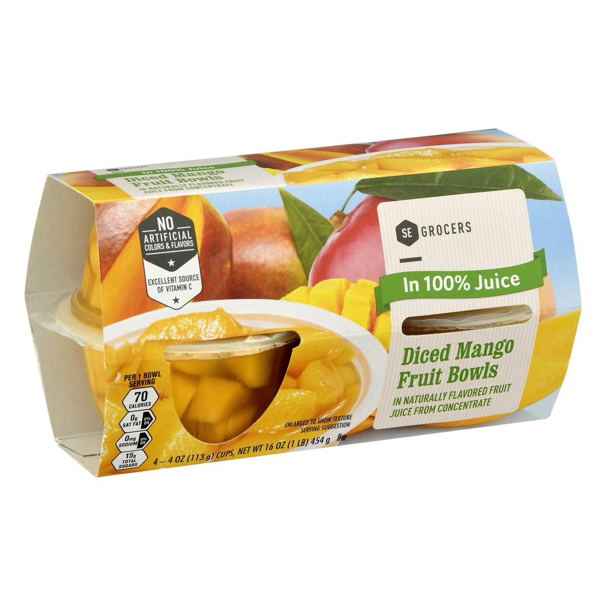 slide 3 of 13, Se Grocers Dcd Mango In Jc Bwl, 4 ct