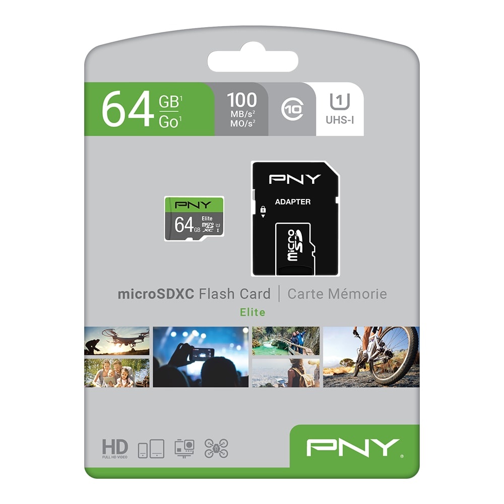 slide 1 of 1, PNY 32Gb Elite Microsdhc Card With Adapter - 2 Pack, 1 ct