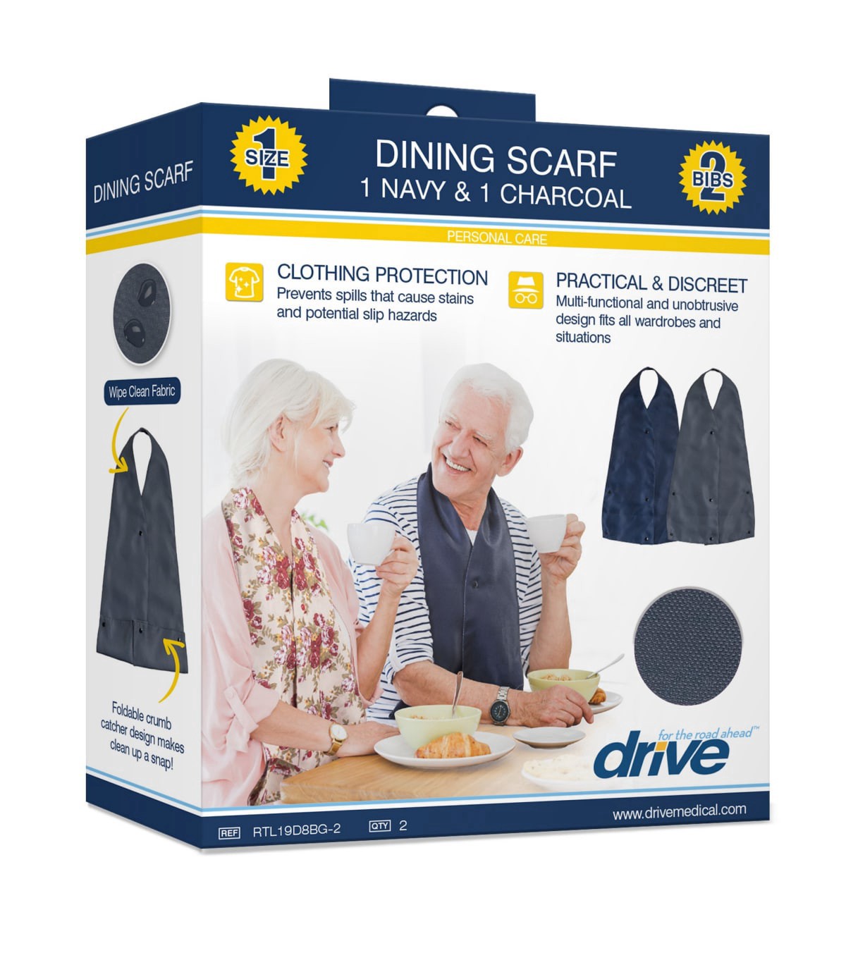 slide 1 of 1, Drive Medical Adult Bib Scarf, 1 ct