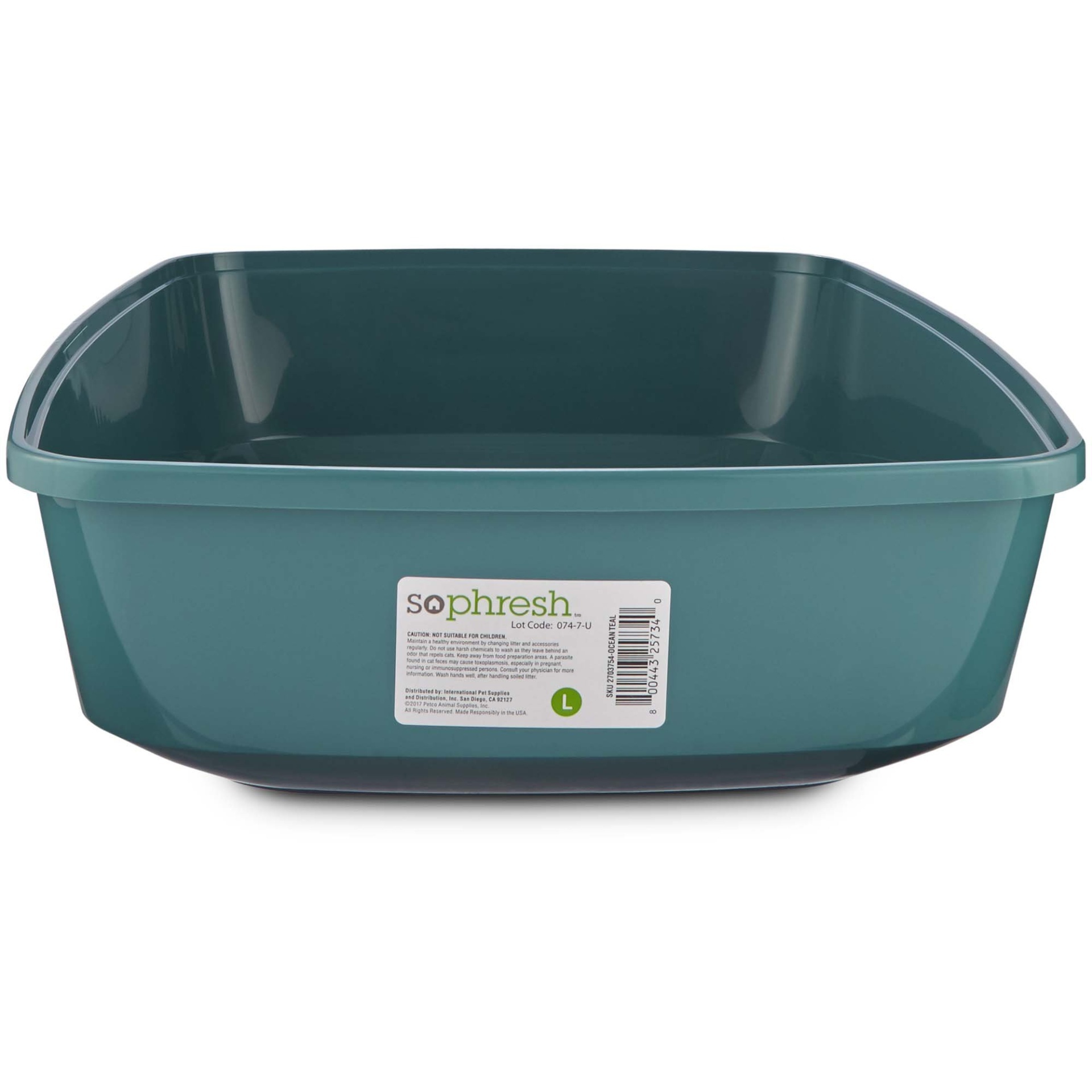 slide 1 of 1, So Phresh Royal Teal Open Cat Litter Box, LG