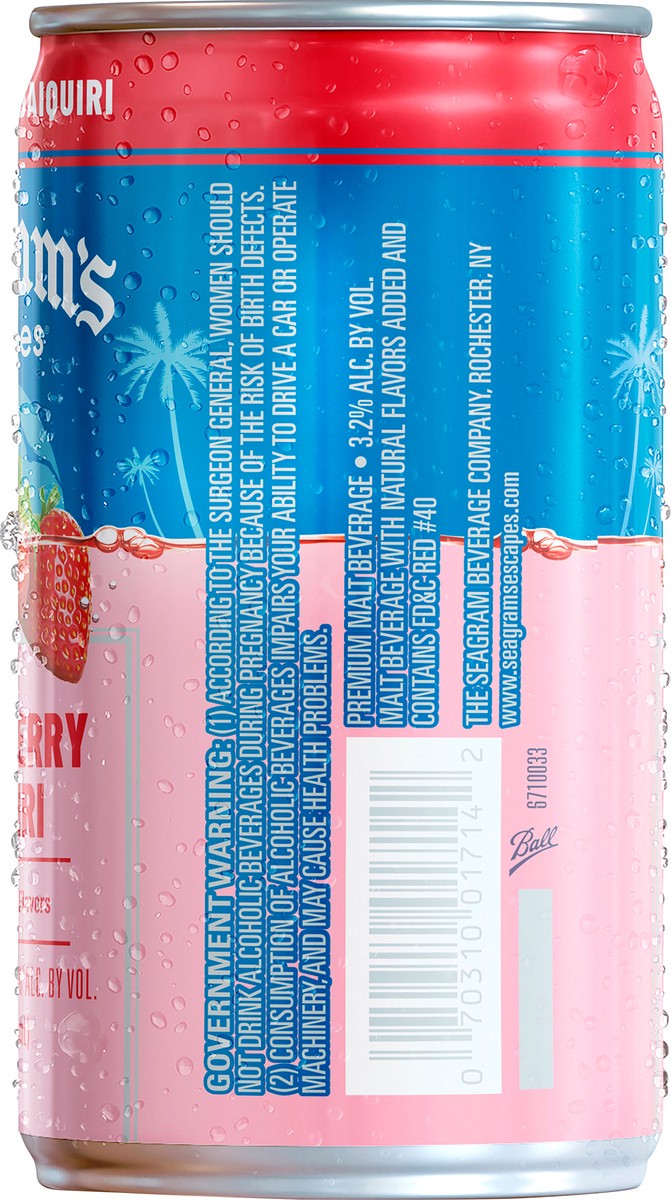 slide 2 of 3, Seagram's Escapes Strawberry Daiquiri, 7.5 oz