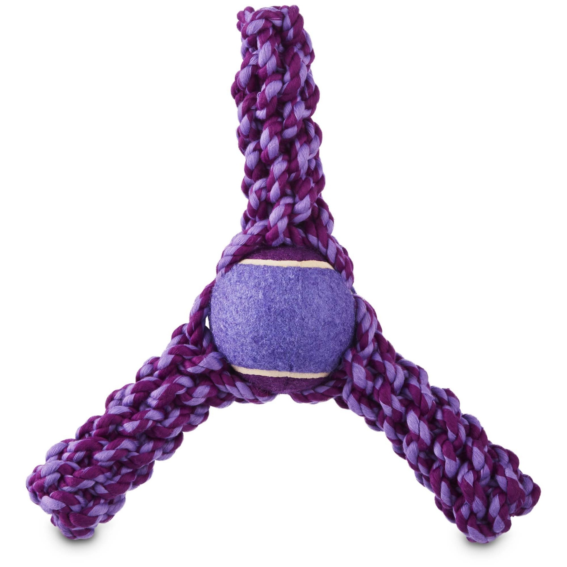 slide 1 of 1, Leaps & Bounds Rope Ball Boomerang Dog Toy, LG