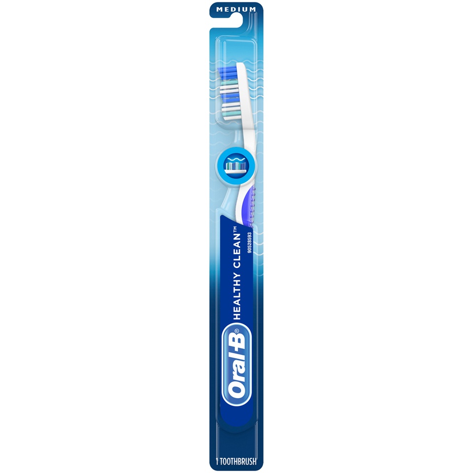 slide 1 of 2, Oral-B Healthy Clean Medium Toothbrush, 1 ct