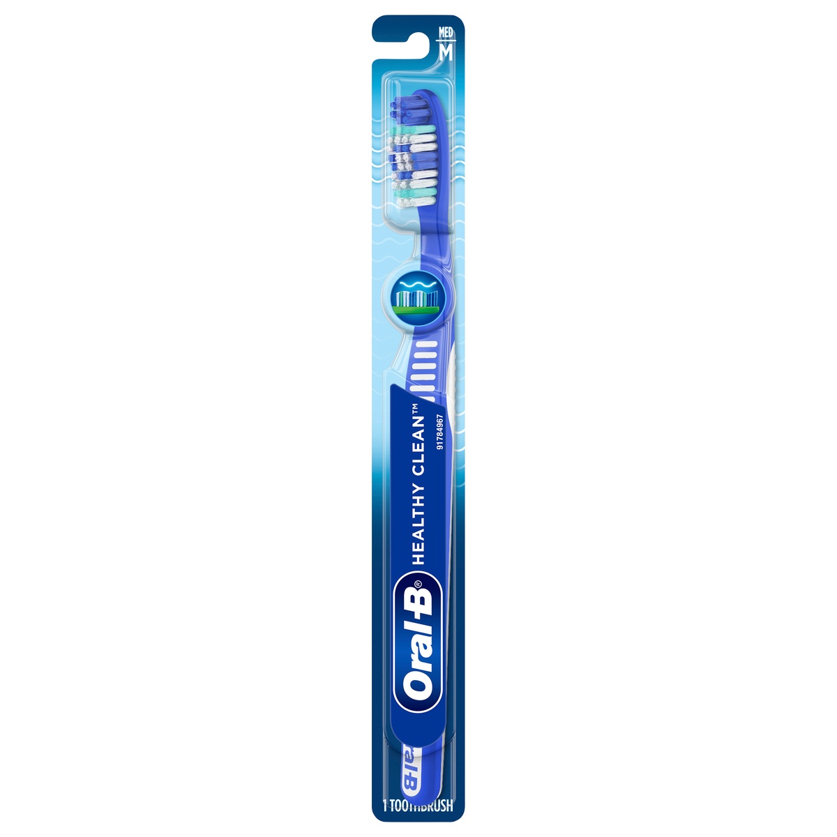 slide 1 of 1, Oral-B Healthy Clean Toothbrush, Medium, 1 Count, 1 ct