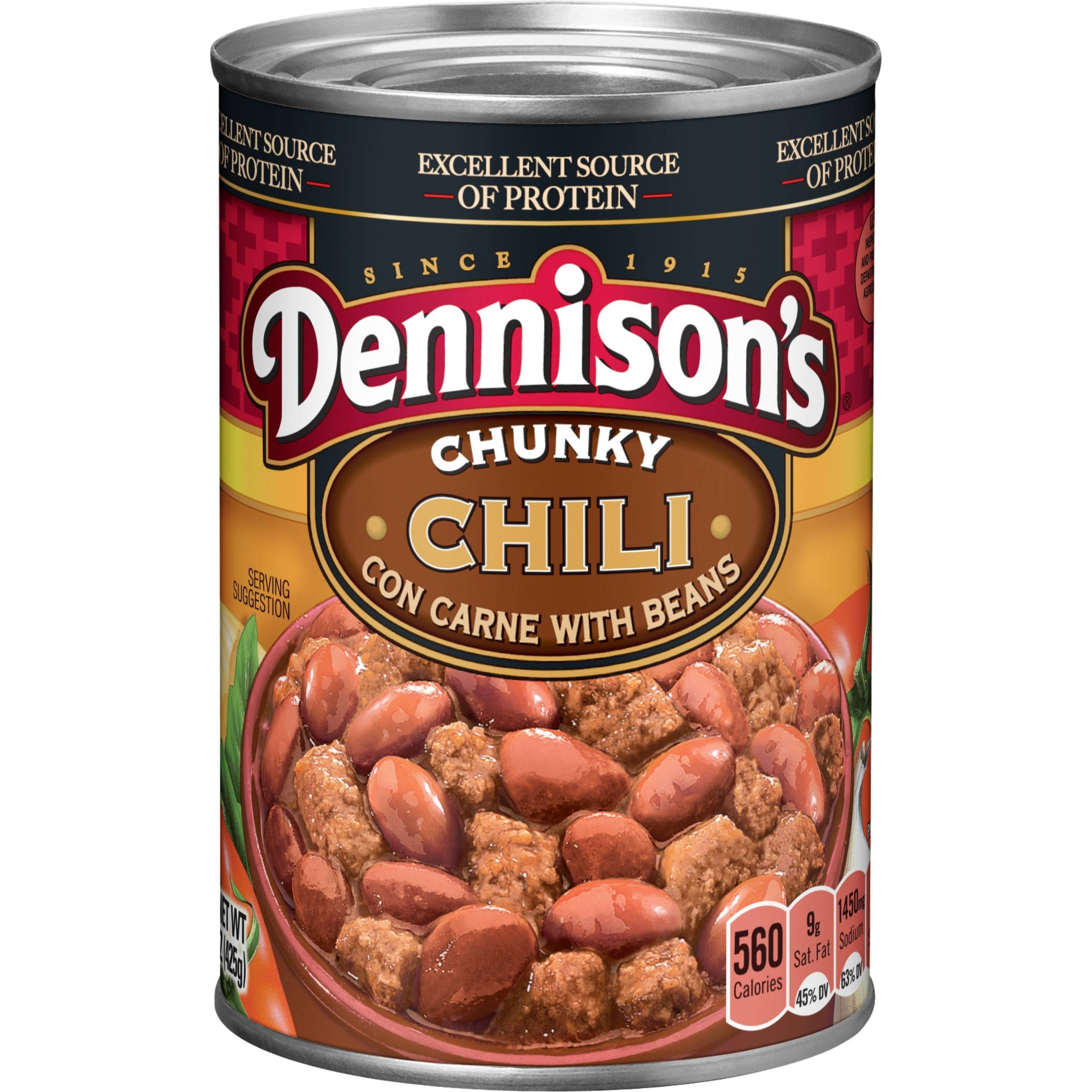 slide 1 of 1, Dennison's Chunky Chili con Carne with Beans, 