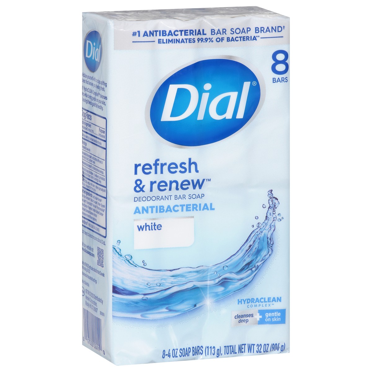 slide 9 of 9, Dial Refresh & Renew Antibacterial Deodorant White Bar Soap 8 - 4 oz Bars, 8 ct; 4 oz