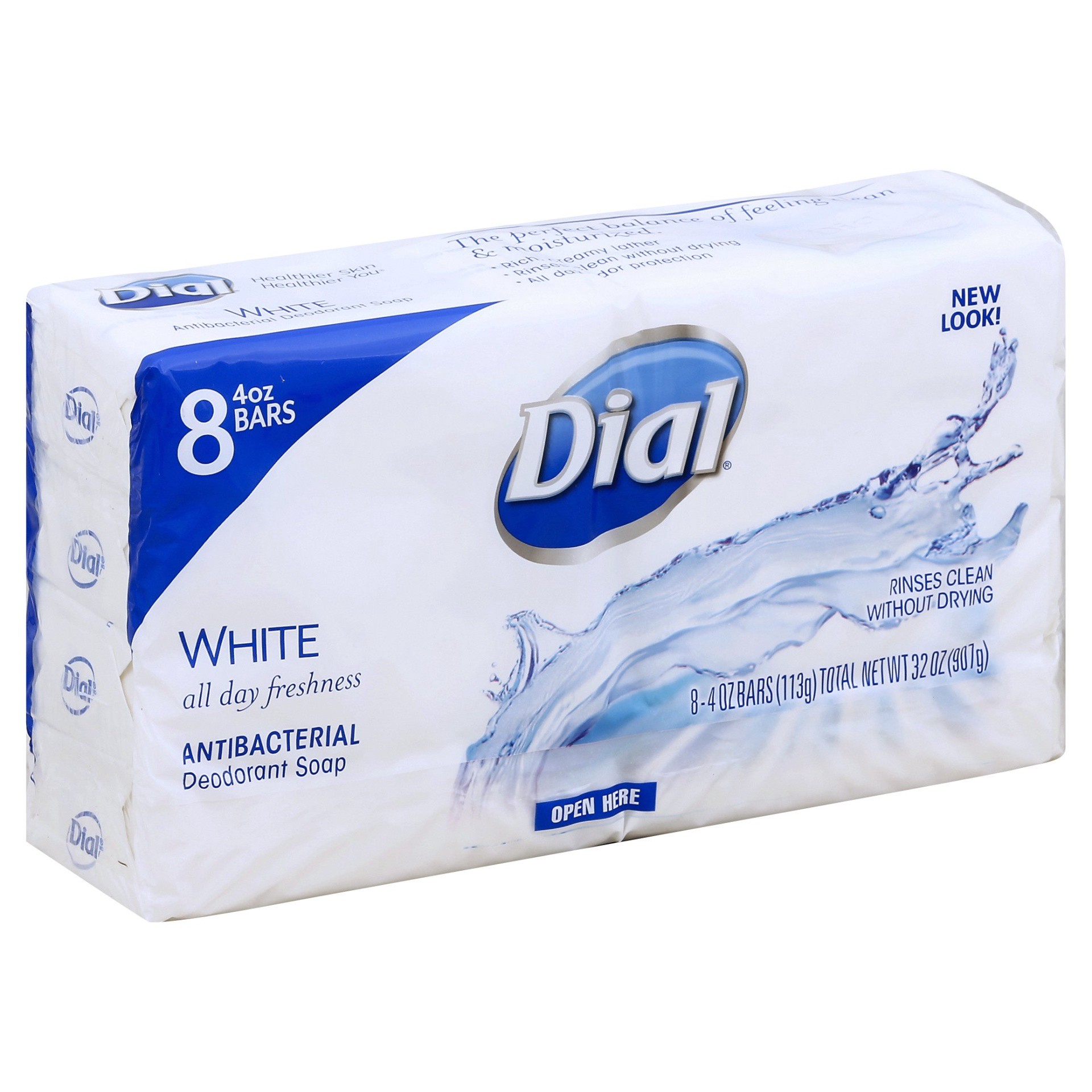 slide 1 of 9, Dial Refresh & Renew Antibacterial Deodorant White Bar Soap 8 - 4 oz Bars, 8 ct; 4 oz