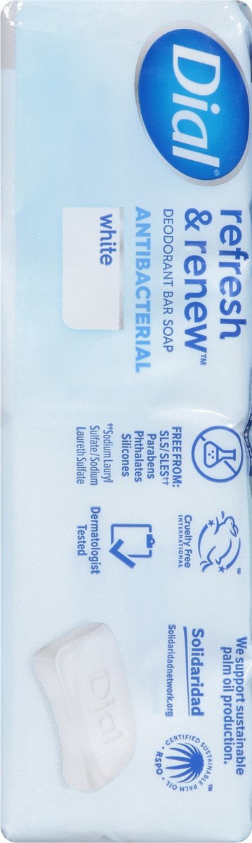 slide 4 of 9, Dial Refresh & Renew Antibacterial Deodorant White Bar Soap 8 - 4 oz Bars, 8 ct; 4 oz