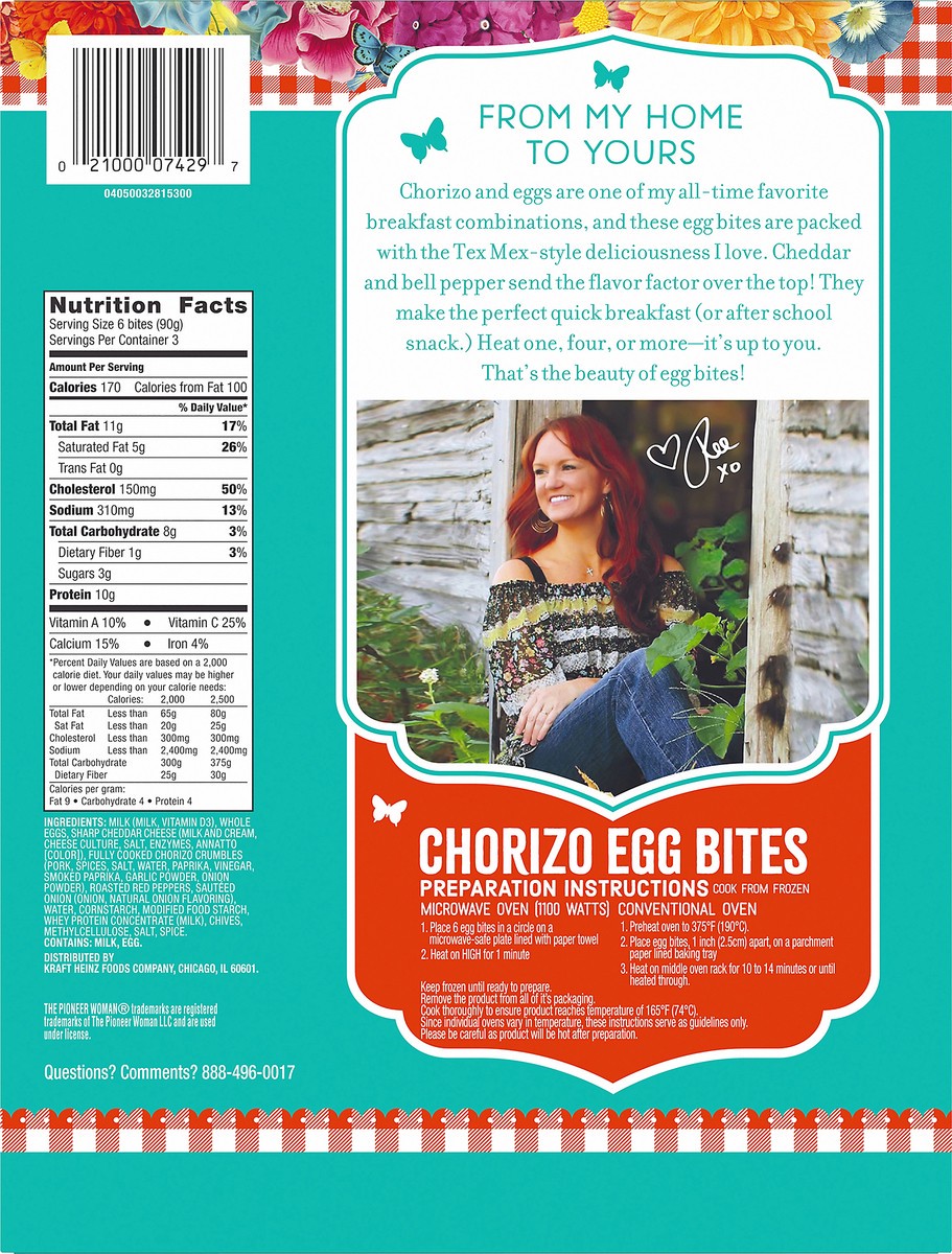 slide 7 of 10, The Pioneer Woman Chorizo Egg Bites, 9.5 oz Box, 270 g