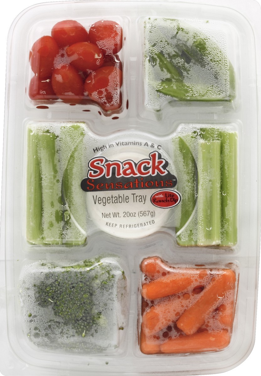 slide 4 of 4, Snack Sensations Veggie Tray with Dip 20 oz, 20 oz