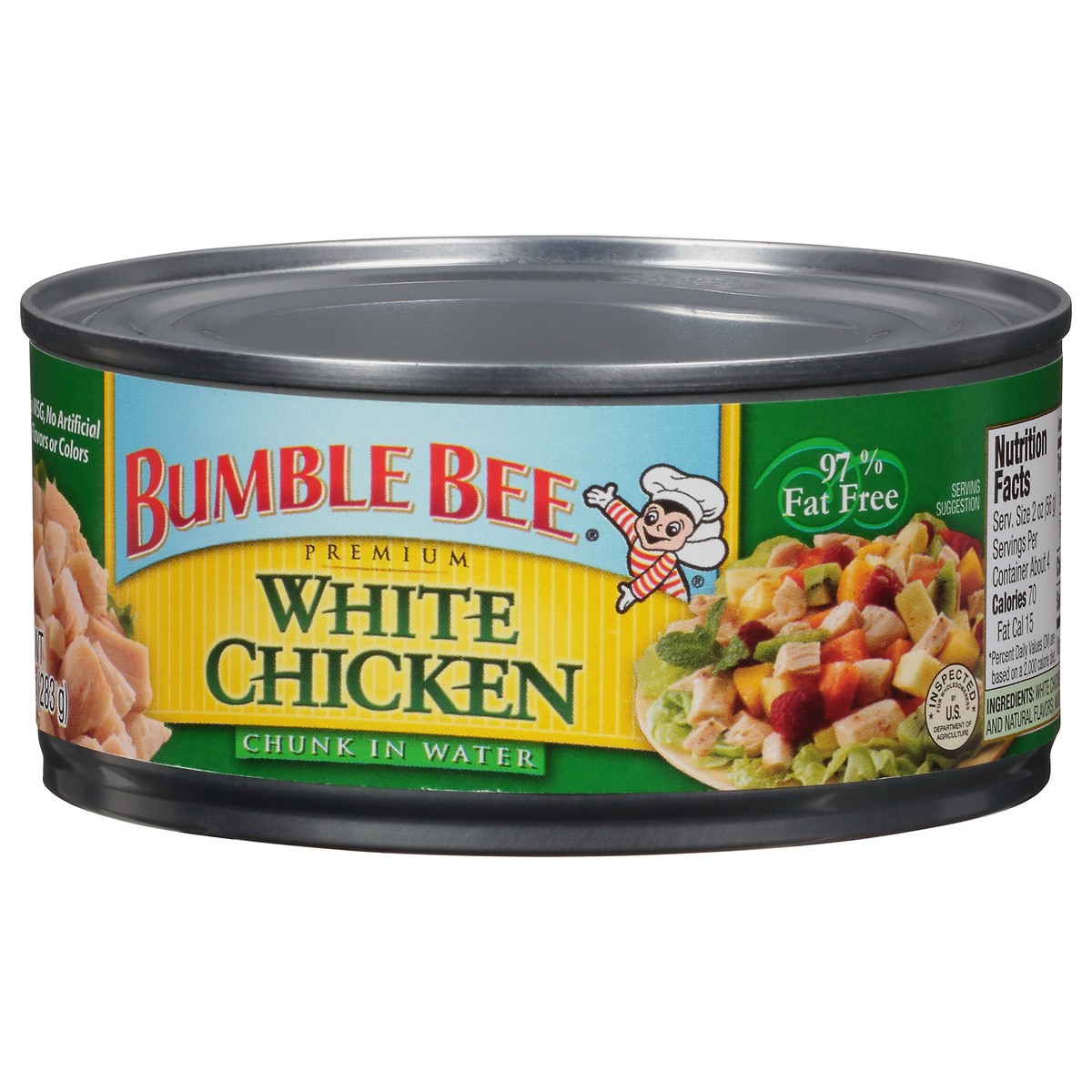 slide 4 of 9, Bumble Bee White Chunk In Water Chicken, 10 oz