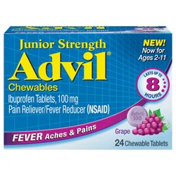 Advil Junior Strength Grape Flavored Chewable Tablets