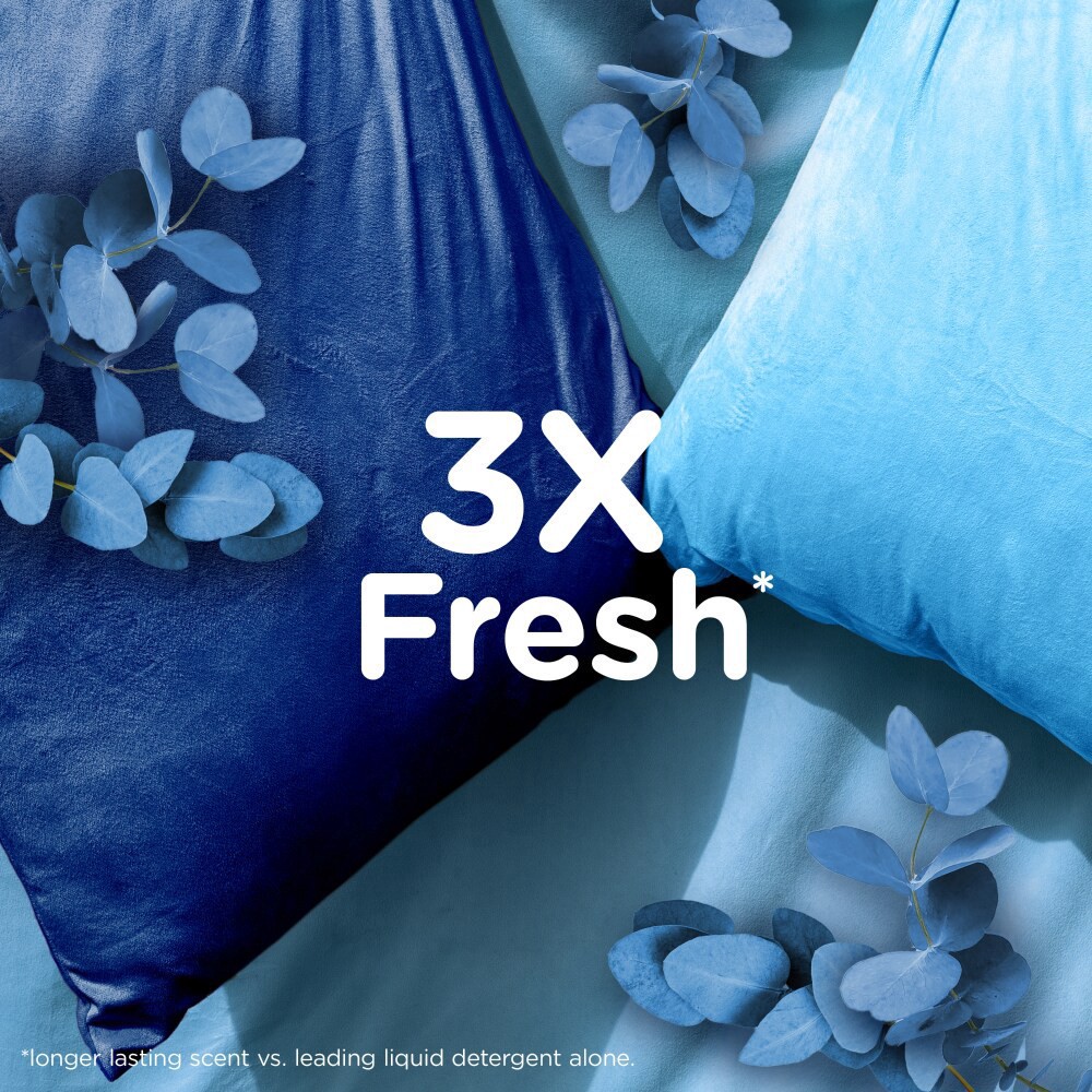 slide 6 of 6, Downy Ultra Soft Fabric Softener Liquid, Balance, Crisp Rain and Blue Eucalyptus, 64 fl oz, 96 Loads, 64 fl oz