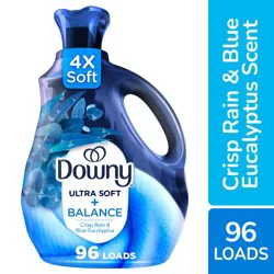 Downy Ultra Soft Fabric Softener Liquid, Balance, Crisp Rain and Blue Eucalyptus, 64 fl oz, 96 Loads