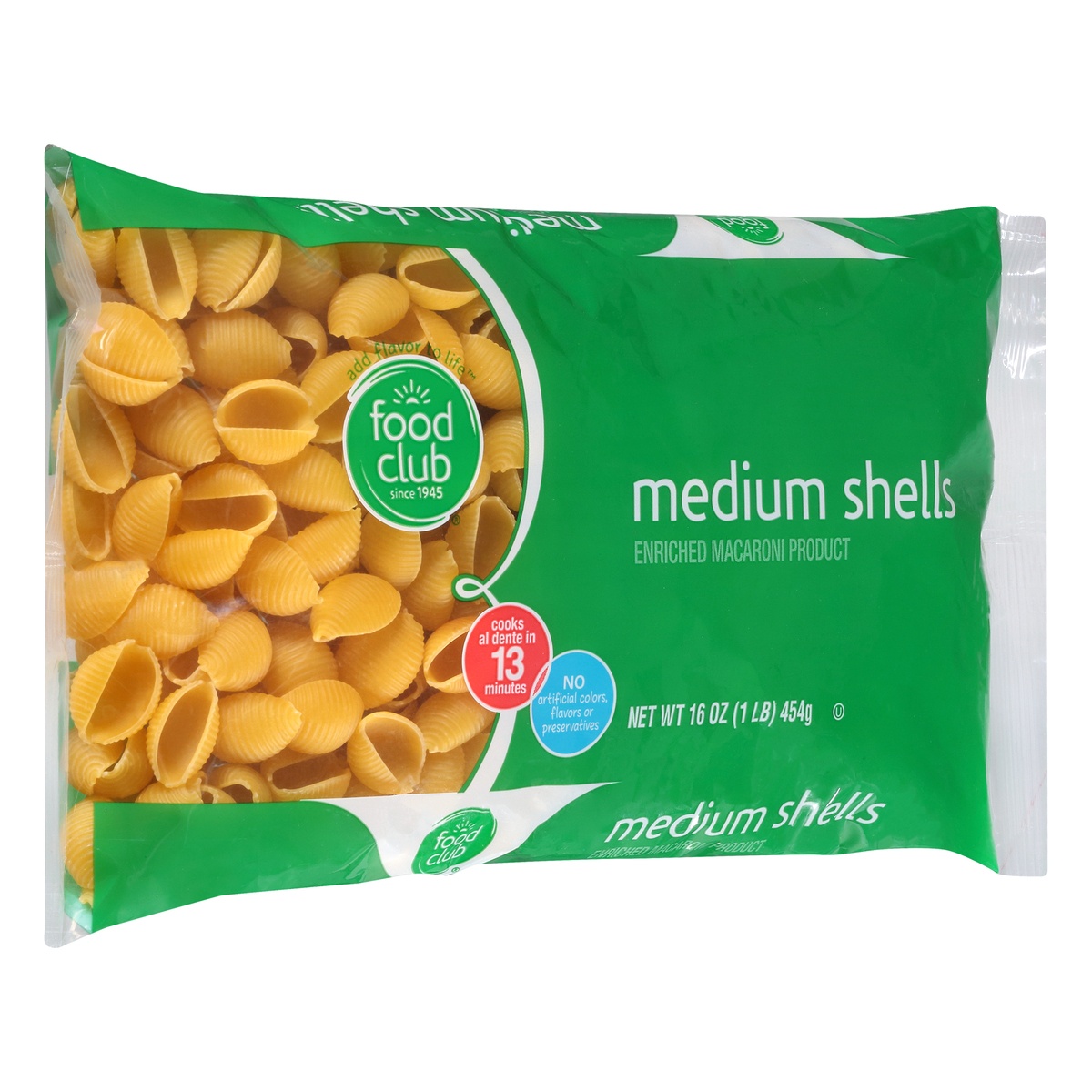 slide 2 of 10, Food Club Enriched Macaroni Product, Medium Shells, 16 oz