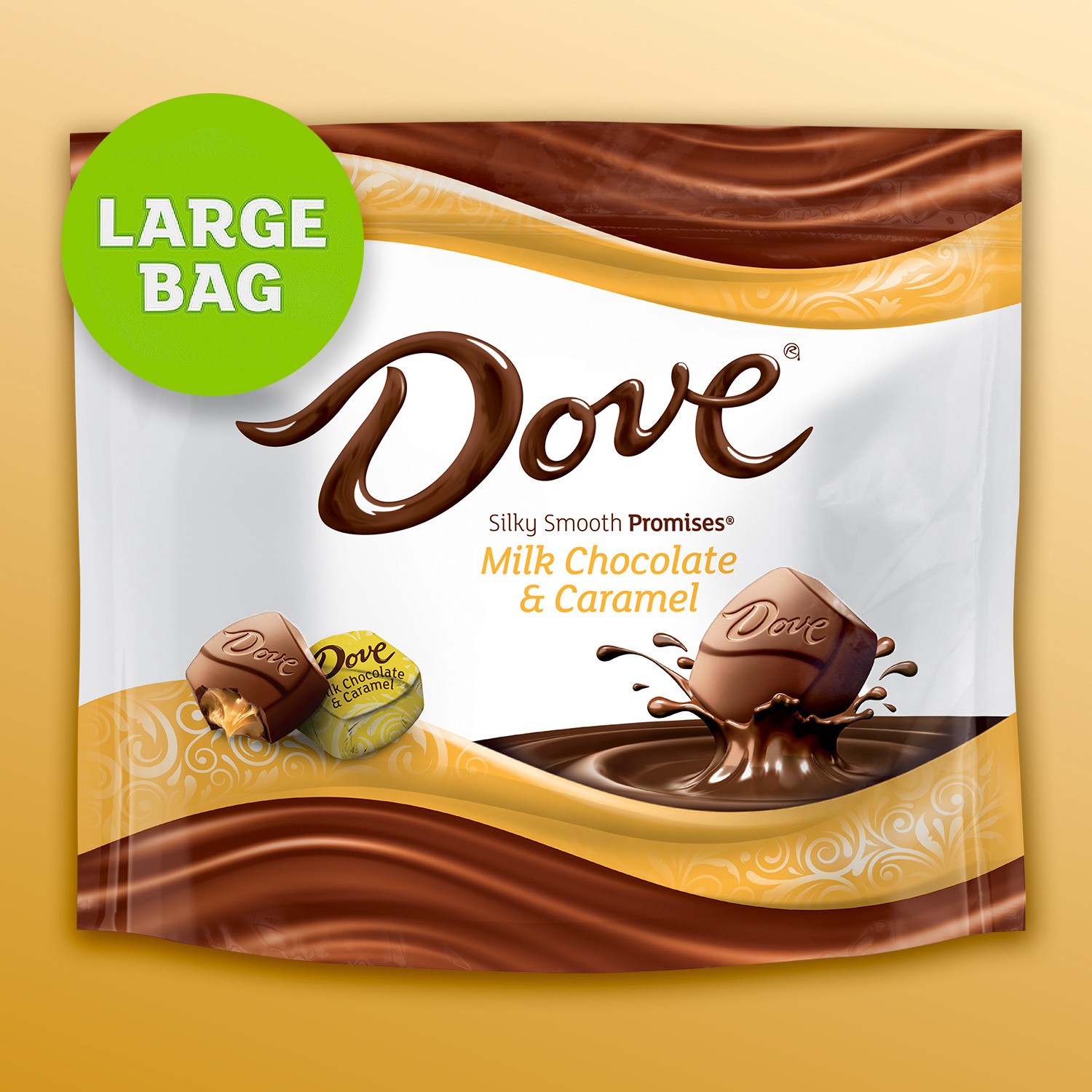 slide 3 of 8, DOVE PROMISES Milk Chocolate Caramel Candy Individually Wrapped, 14.2 oz Bag, 14.2 oz