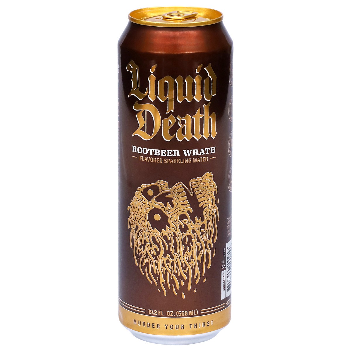 slide 1 of 15, Liquid Death Flavored Sparkling Water - Rootbeer Wrath, 19.2 fl oz, 19.2 fl oz