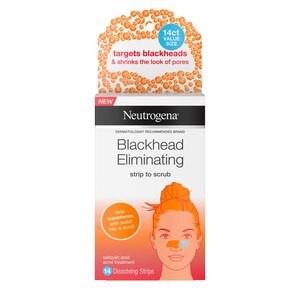 slide 1 of 6, Neutrogena Blackhead Eliminating Pore Strip To Facial Scrub, 14Ct, 14 ct