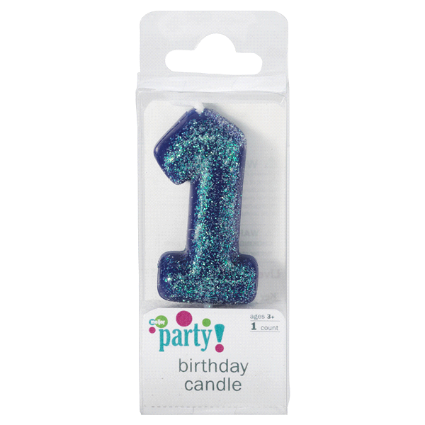 slide 1 of 1, Meijer Birthday Candle Blue Number 1, 1 ct