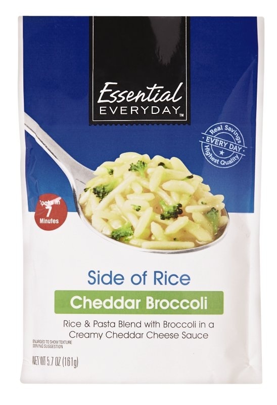 slide 1 of 1, Essential Everyday Cheddar Broccoli Side of Rice, 5.7 oz