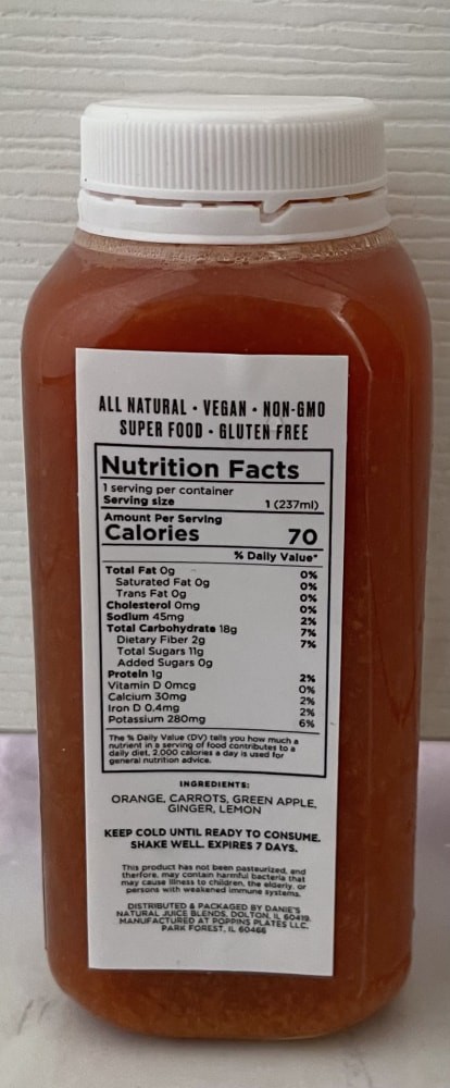 slide 2 of 2, Danie's Natural Juice Blends Tumeric Sunrise - 8 oz, 8 oz