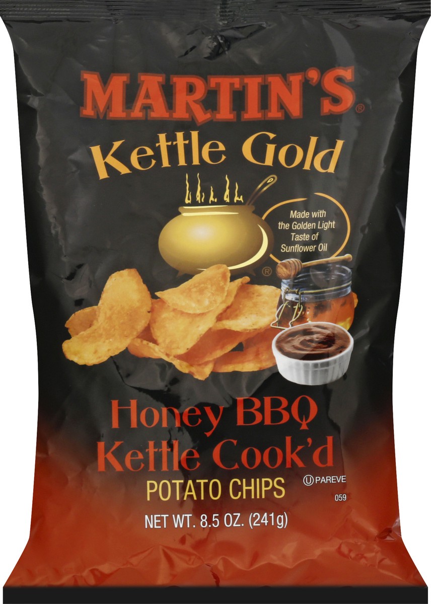 slide 2 of 13, Martin's Kettle Gold Kettle Cook'd Honey BBQ Potato Chips 8.5 oz, 8.5 oz