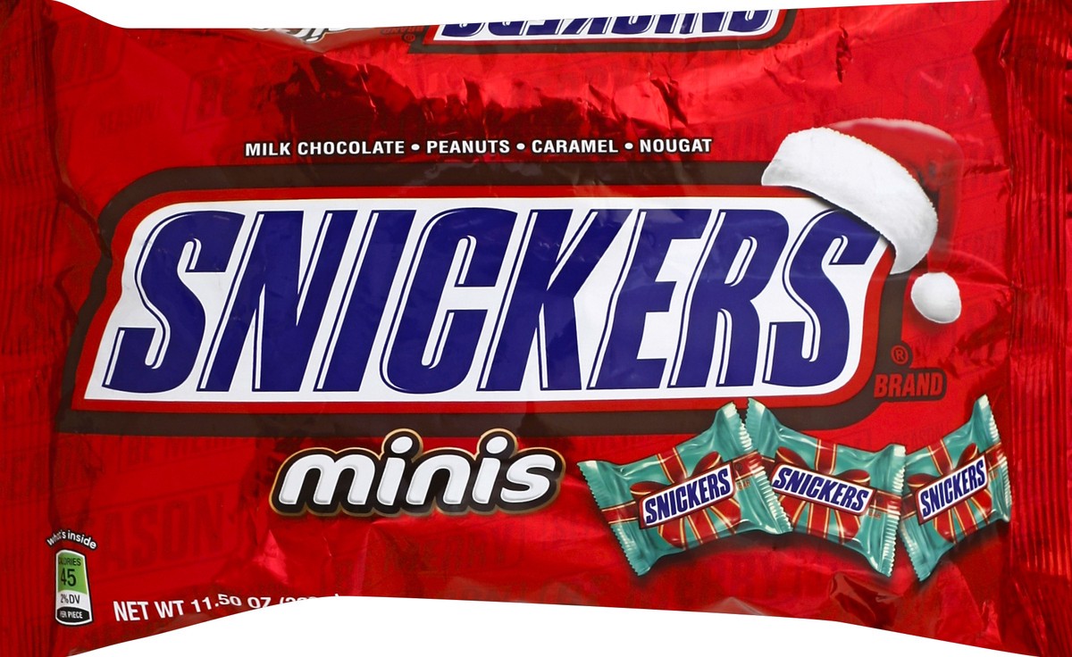 slide 5 of 6, Snickers, Holiday Minis Size Chocolate Christmas Candy Bars, 11.5 Oz, 11 oz