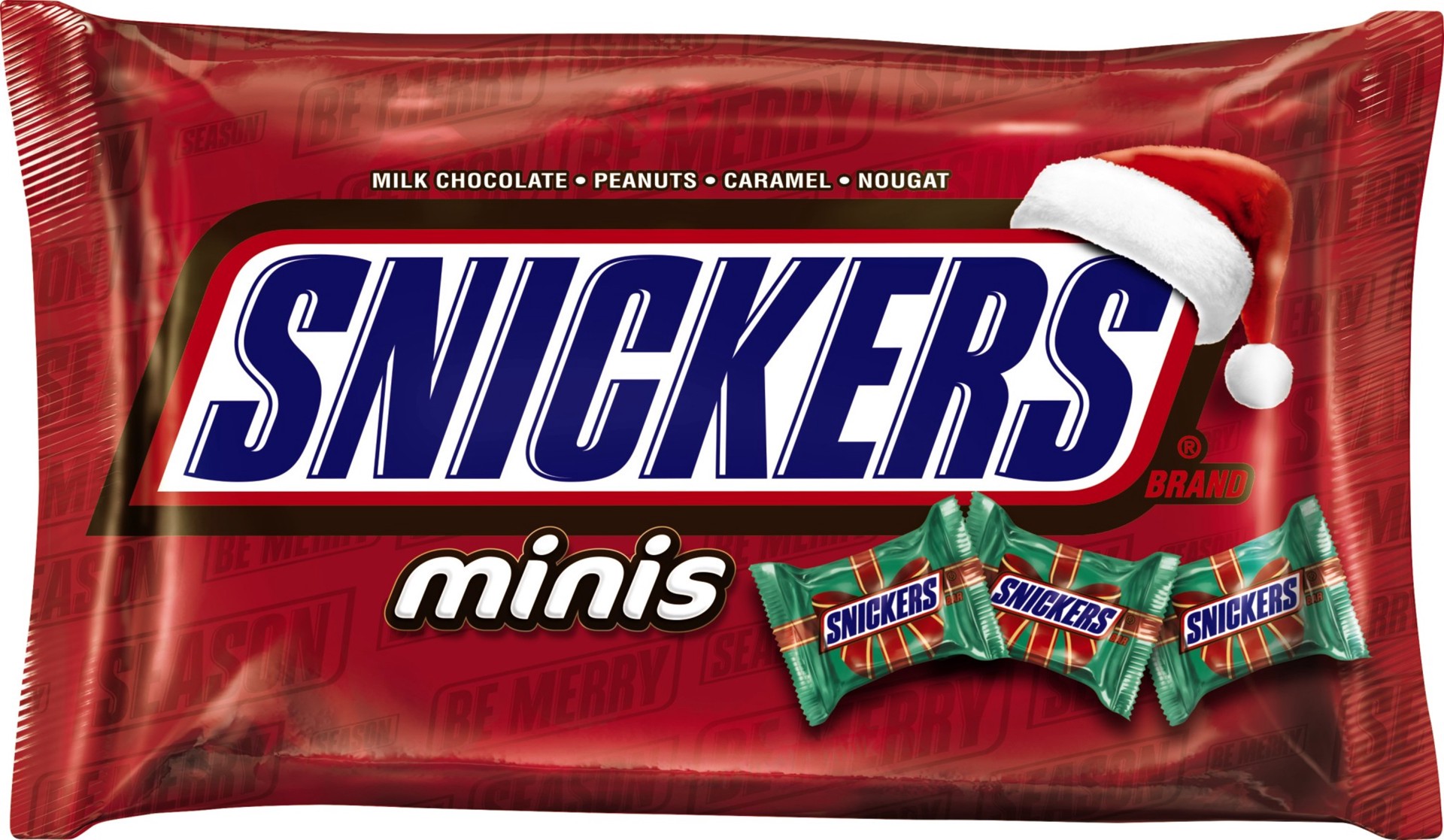 slide 1 of 6, Snickers, Holiday Minis Size Chocolate Christmas Candy Bars, 11.5 Oz, 11 oz