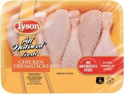 Tyson All Natural Chicken Drumsticks (6 Per Pack)