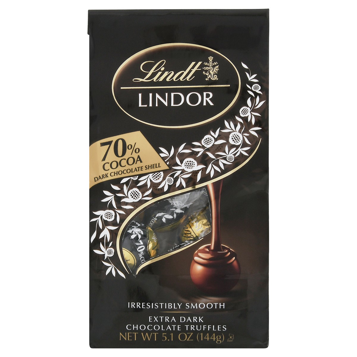 slide 1 of 13, Lindt LINDOR 70% Extra Dark Chocolate Candy Truffles, Chocolates with Smooth, Melting Truffle Center, 5.1 oz