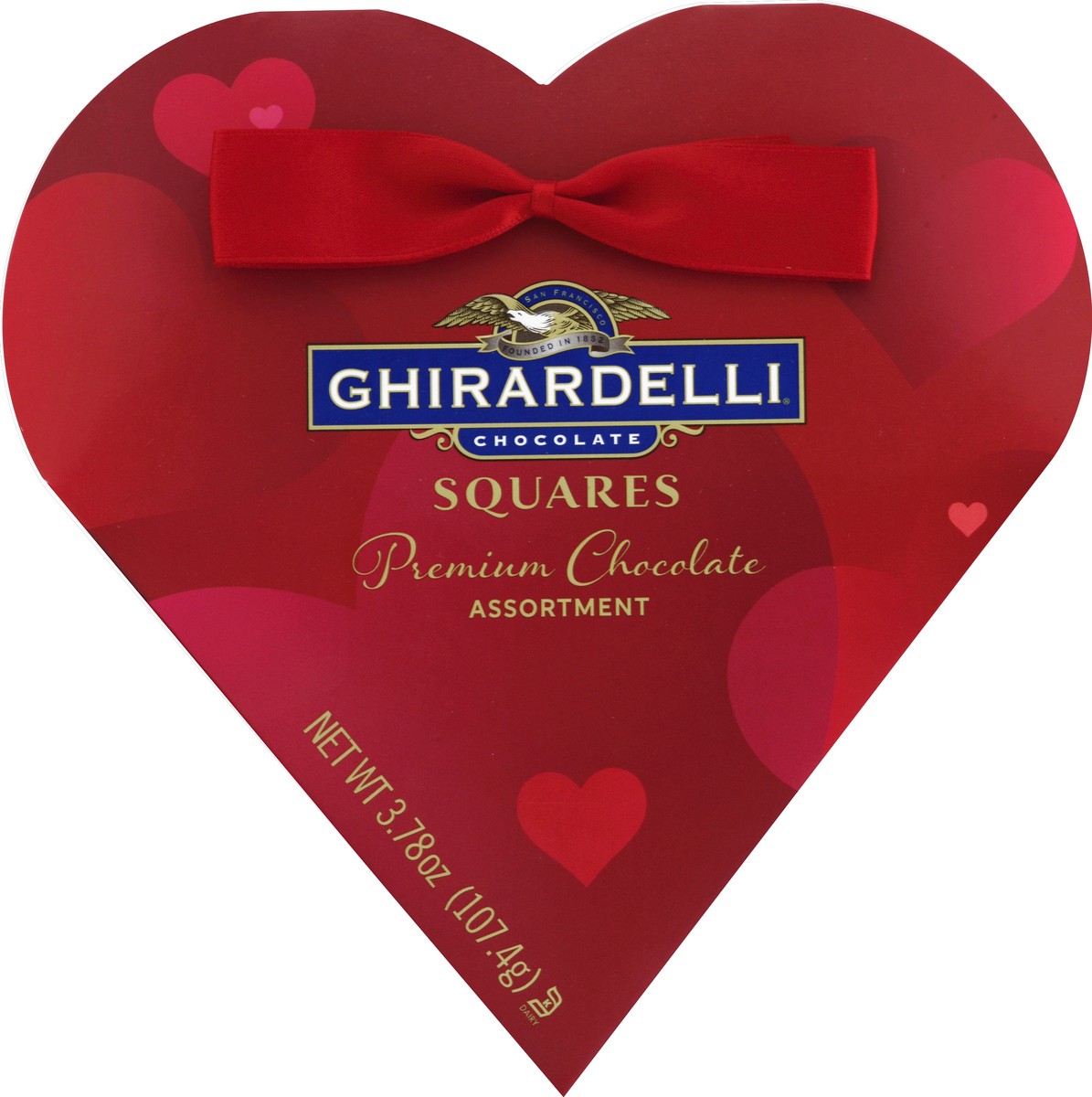 slide 4 of 4, Ghirardelli Valentine's Small Heart Gifts - Dark & Strawberry/Assorted Squares, 3.78 oz