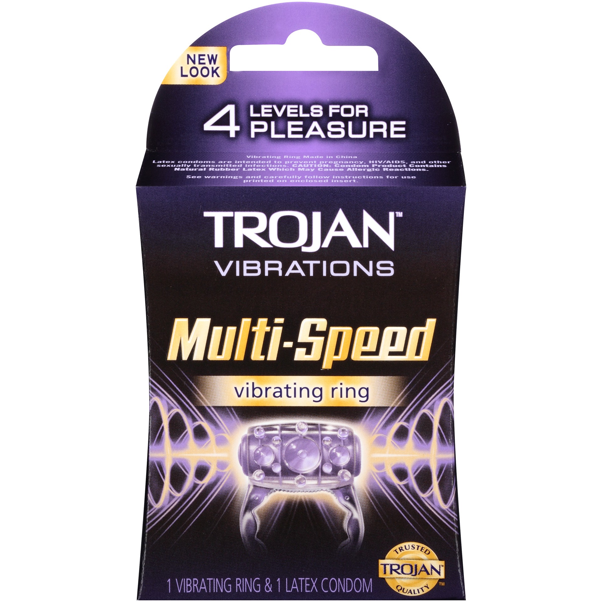 slide 1 of 6, TROJAN Vibrations Multi-Speed Vibrating Ring - 1 count, 1 ct