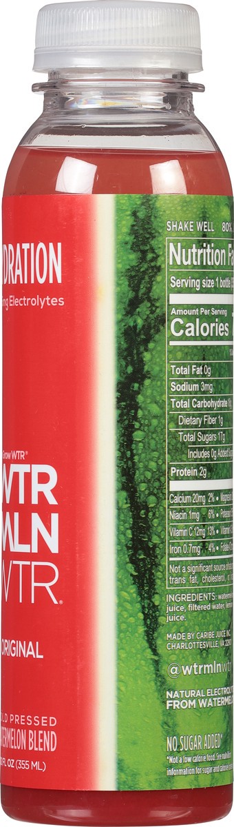 slide 8 of 9, WTRMLN WTR Hydration Cold Pressed Original Watermelon Blend 1 12 fl oz, 12 fl oz